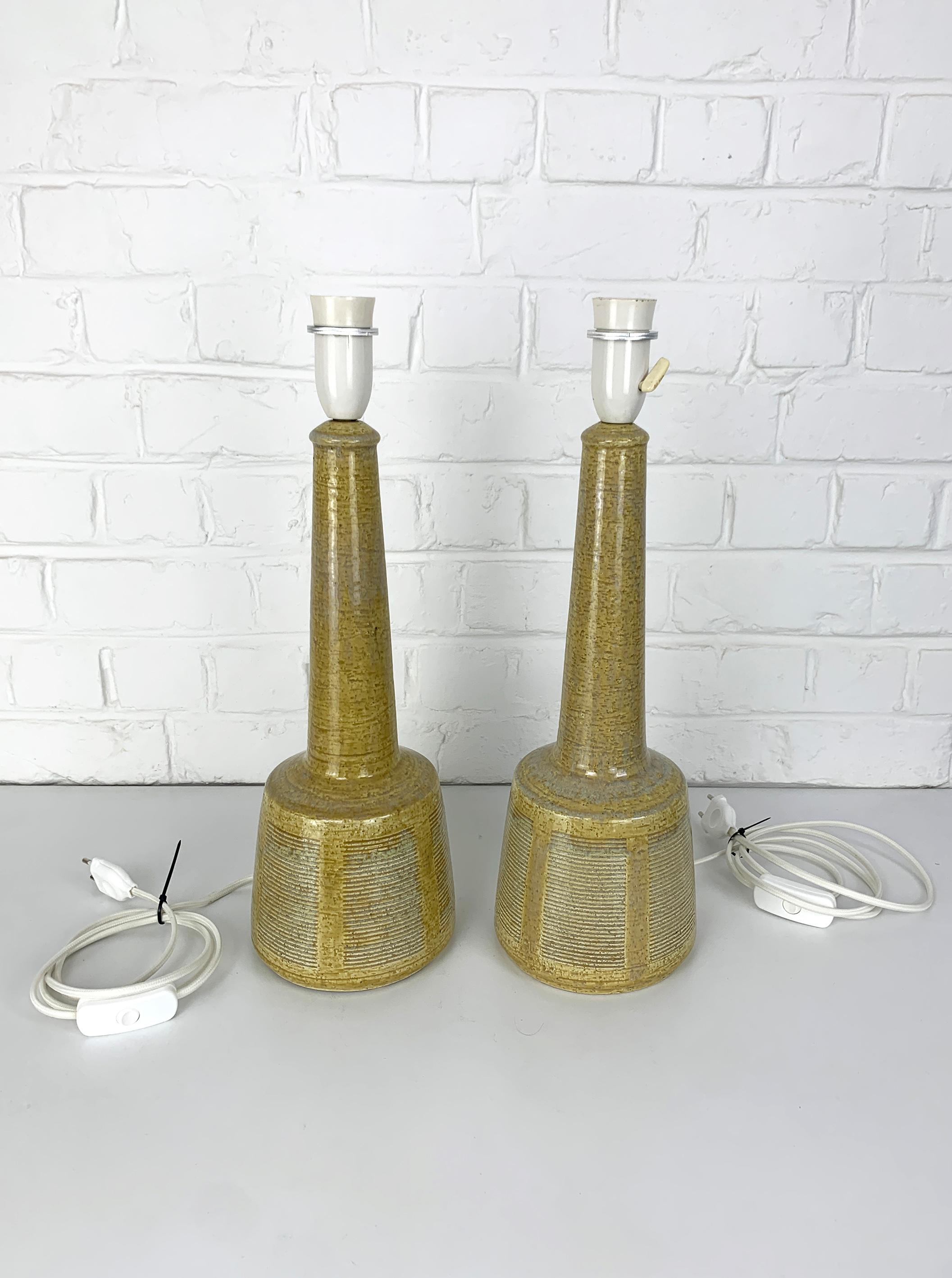 Pair of Tall Ceramic Table Lamps by Palshus, Design by Esben Klint for Le Klint For Sale 5