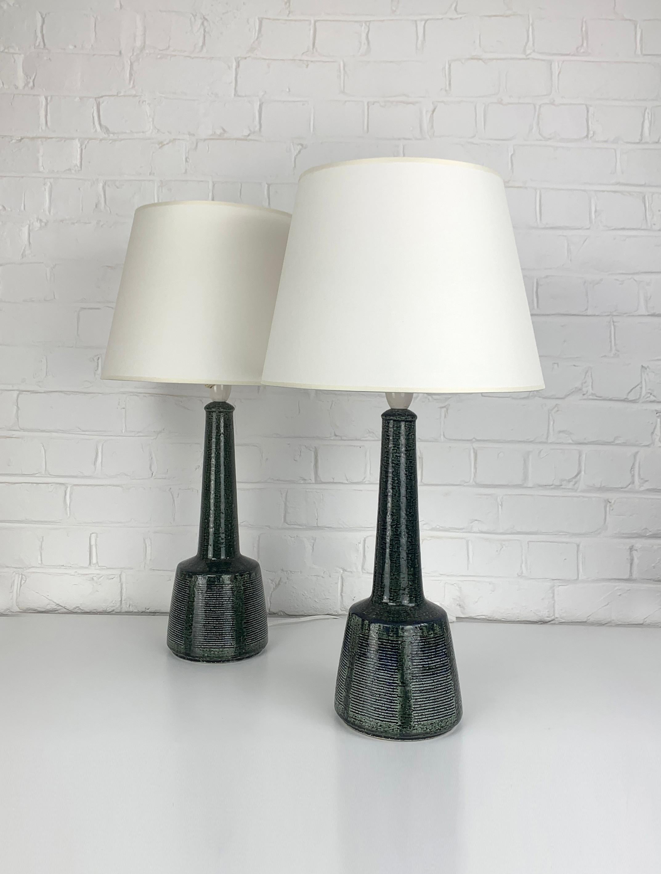 Pair of Tall Ceramic table lamps by Palshus, design by Esben Klint for Le Klint 7