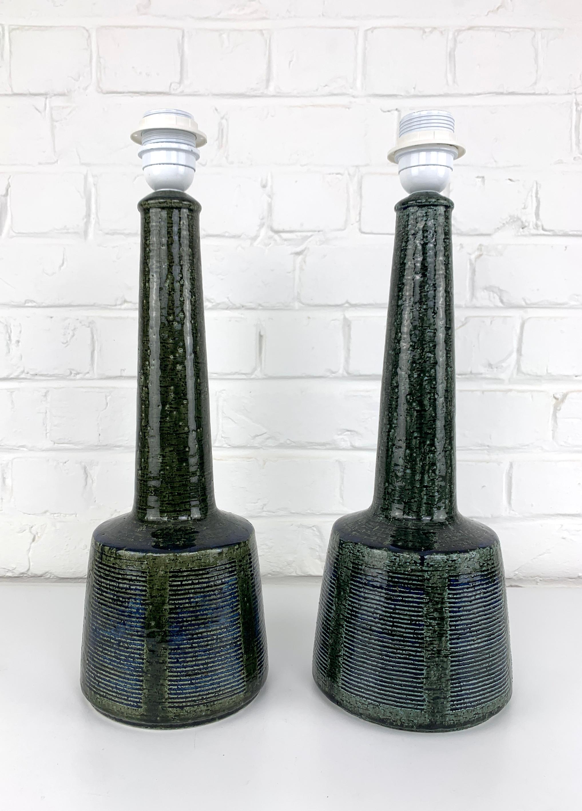 Pair of Tall Ceramic Table Lamps by Palshus, Design by Esben Klint for Le Klint 9