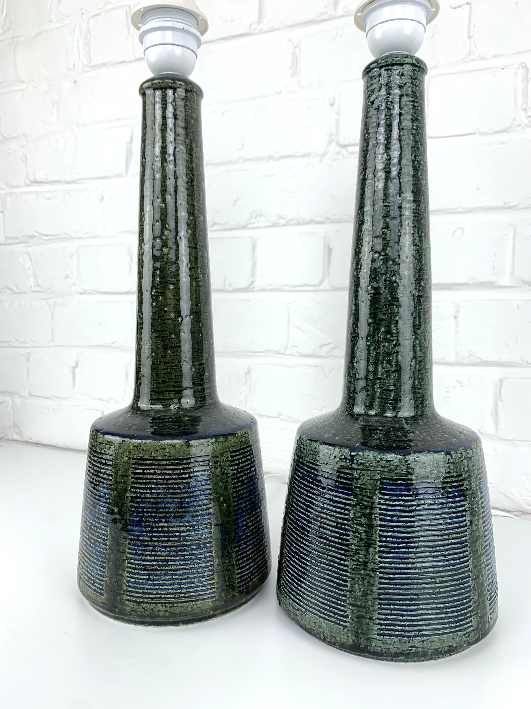 Pair of Tall Ceramic Table Lamps by Palshus, Design by Esben Klint for Le Klint 12