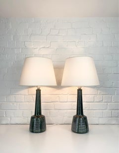 Pair of Tall Ceramic table lamps by Palshus, design by Esben Klint for Le Klint