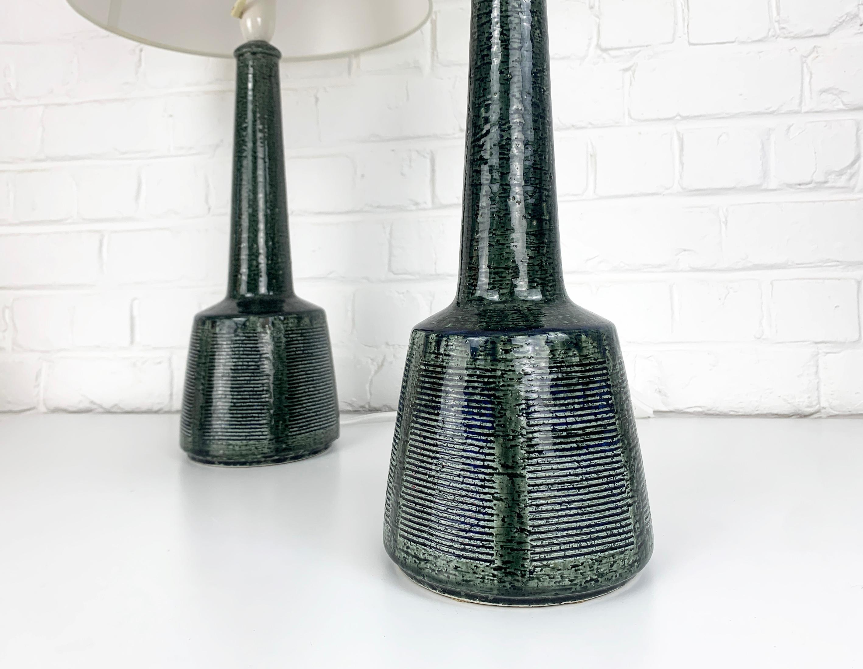 Pair of Tall Ceramic table lamps by Palshus, design by Esben Klint for Le Klint In Good Condition In Vorst, BE