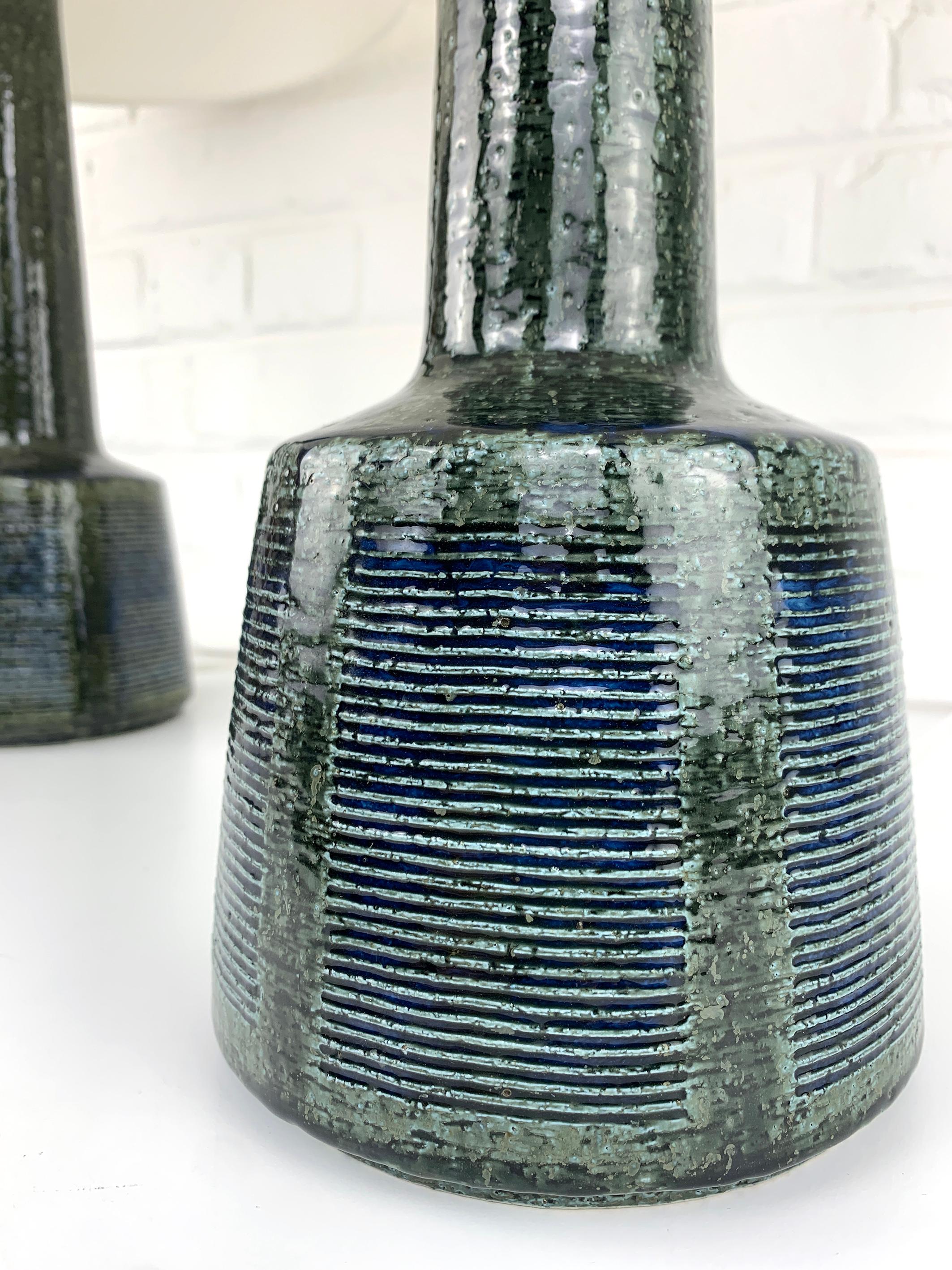 20th Century Pair of Tall Ceramic Table Lamps by Palshus, Design by Esben Klint for Le Klint