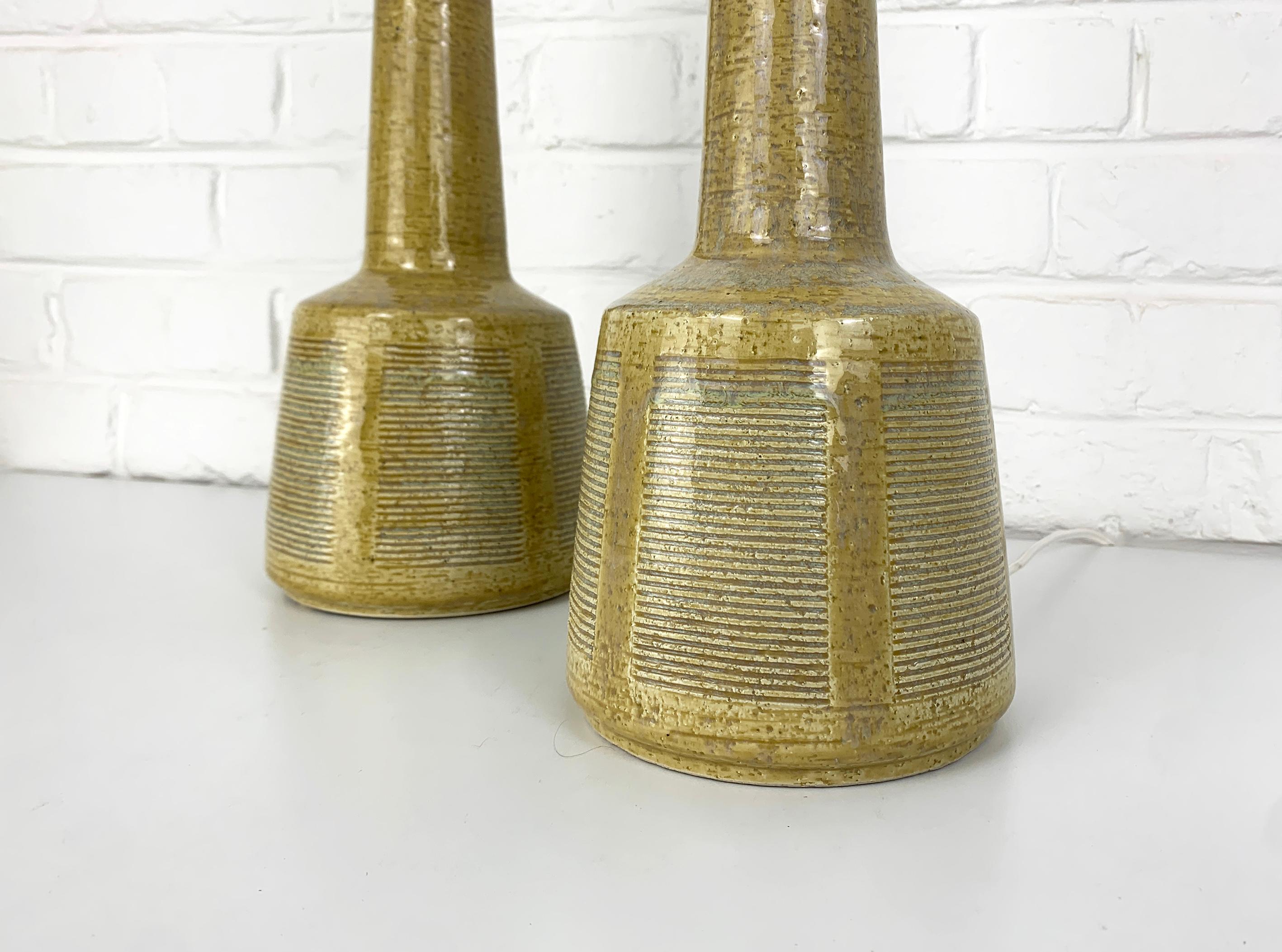 20th Century Pair of Tall Ceramic Table Lamps by Palshus, Design by Esben Klint for Le Klint For Sale