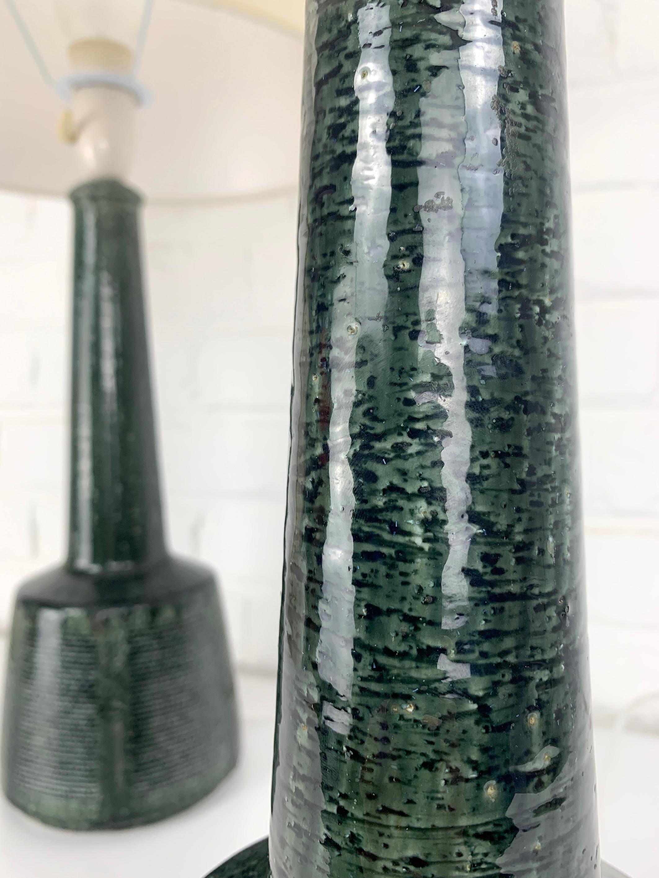 Paire de lampes de table hautes en céramique de Palshus, design d'Esben Klint pour Le Klint 1