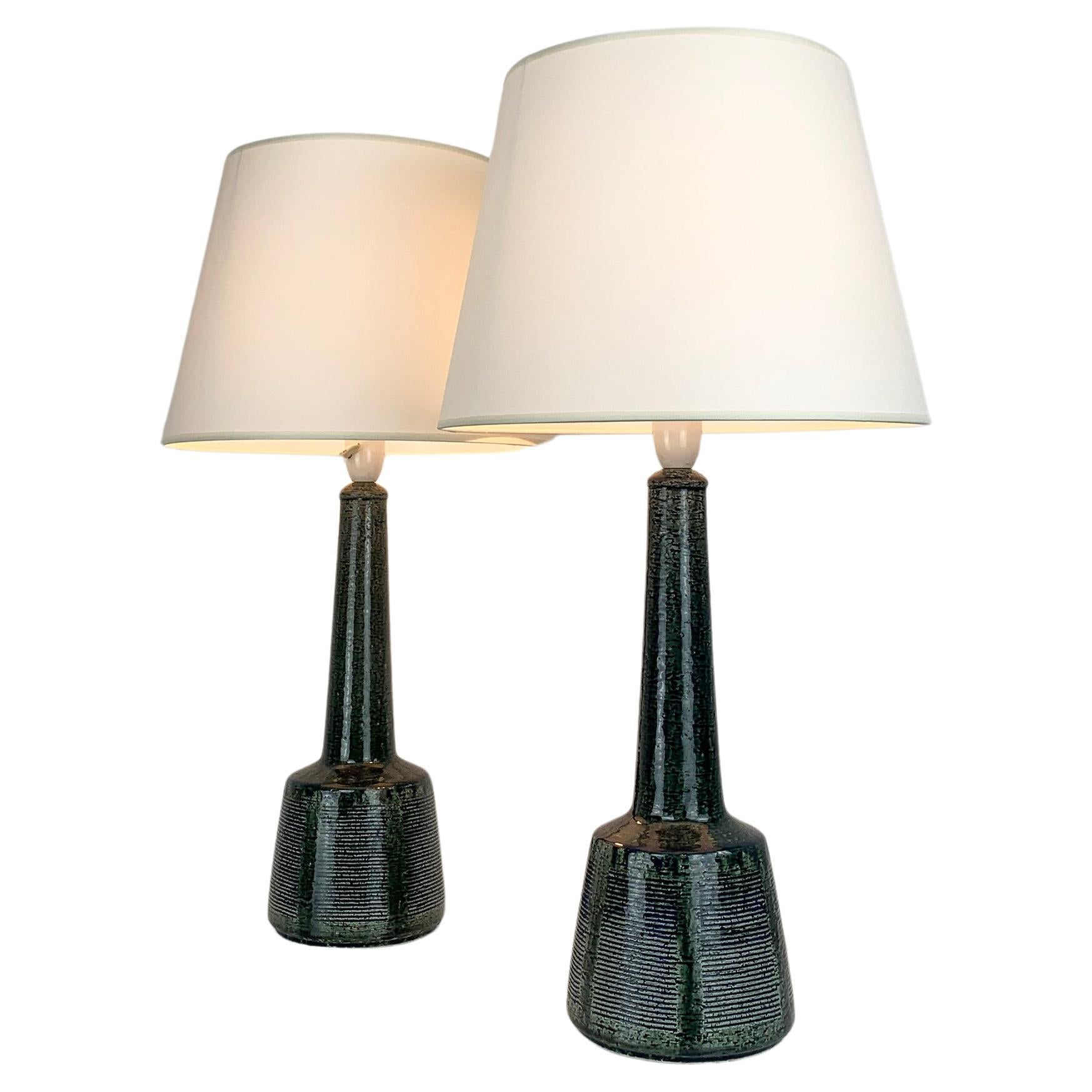 Paire de lampes de table hautes en céramique de Palshus, design d'Esben Klint pour Le Klint