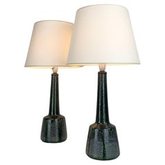 Paar hohe Keramik-Tischlampen von Palshus, entworfen von Esben Klint für Le Klint