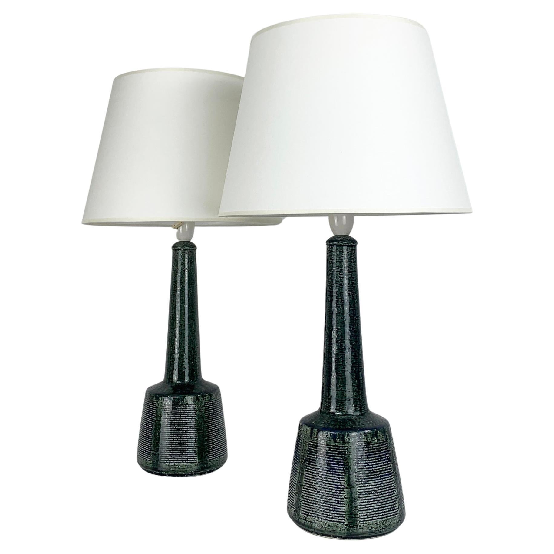 Paire de grandes lampes de bureau en céramique de Palshus, design d'Esben Klint pour Le Klint