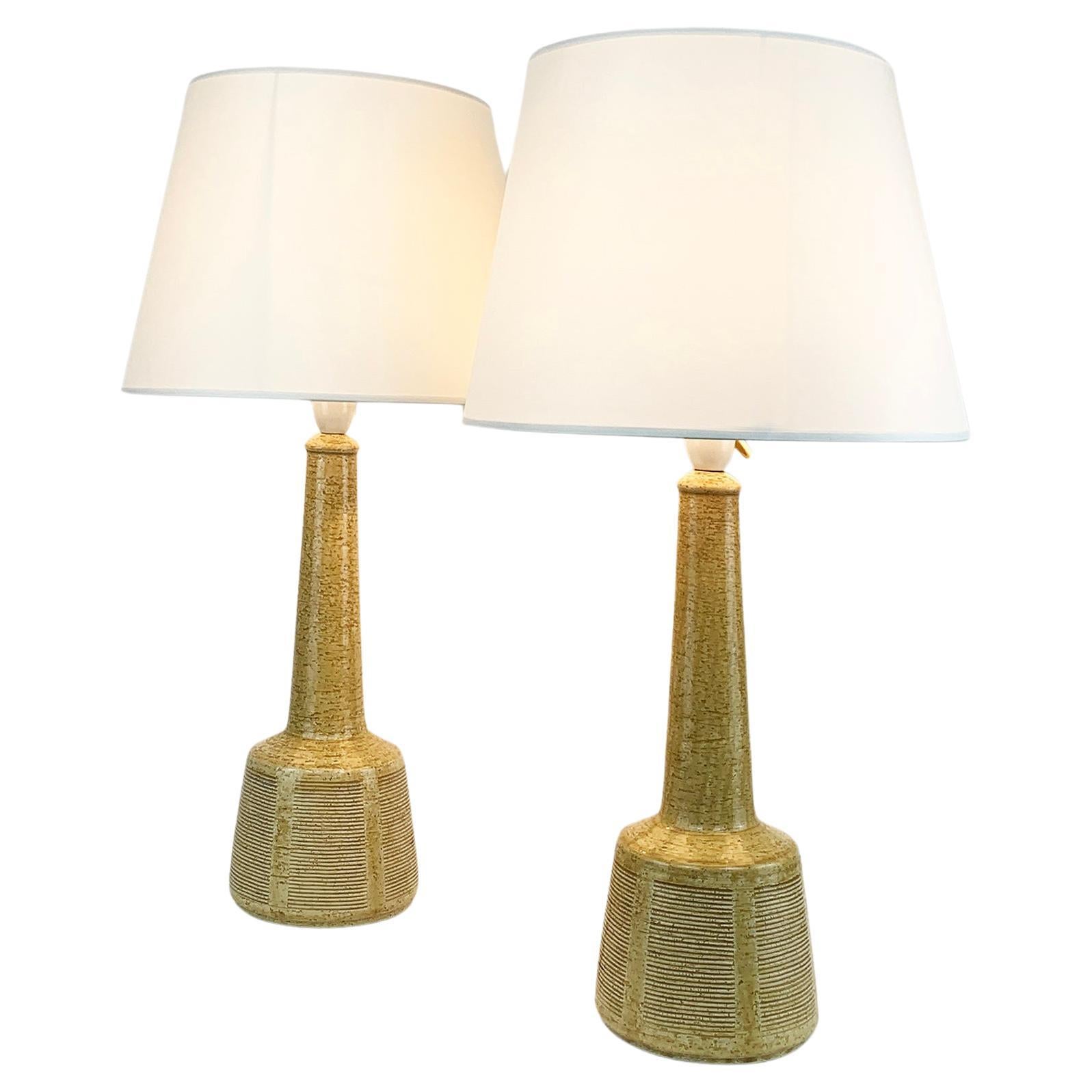 Pair of Tall Ceramic Table Lamps by Palshus, Design by Esben Klint for Le Klint