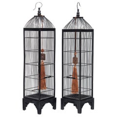 Pair of Tall Chinese Birdcages, circa 1850