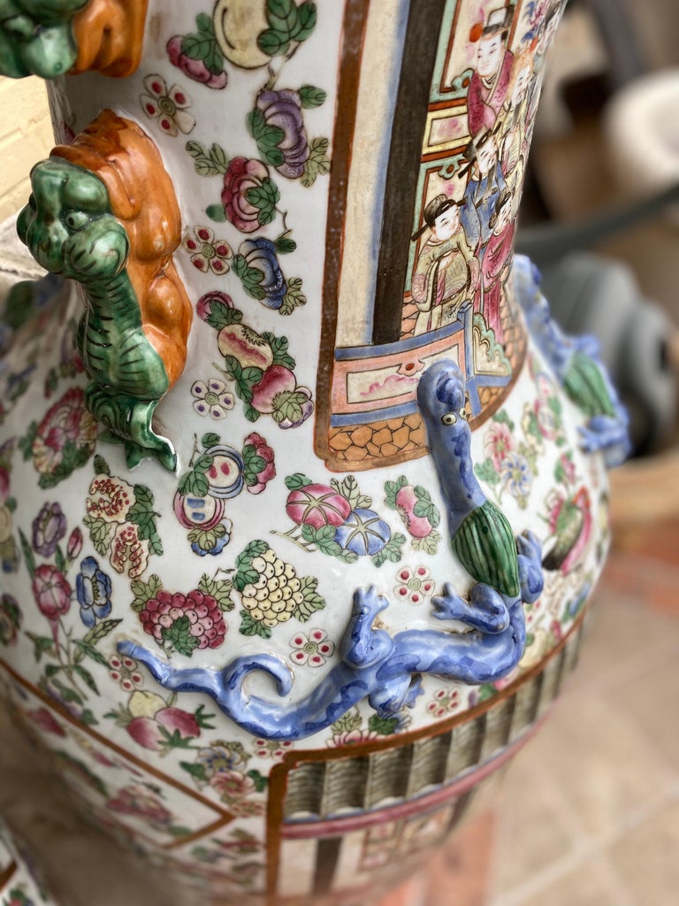 Pair Of Tall Chinese Vases For Sale At 1stdibs