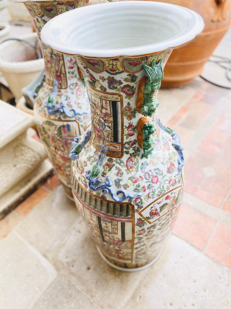 Pair Of Tall Chinese Vases For Sale At 1stdibs