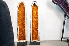 Pair of Tall Citrine Cathedral Geodes