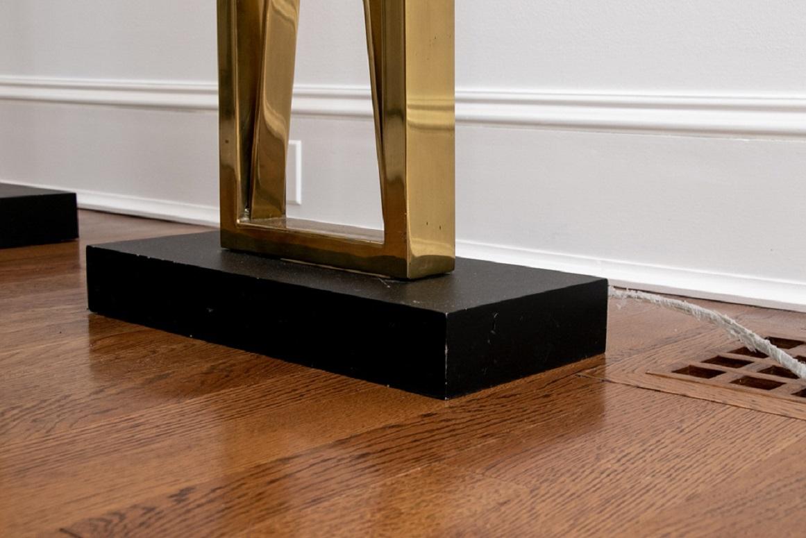 20th Century Pair of Tall Contemporary Designer Brass Floor Lamps