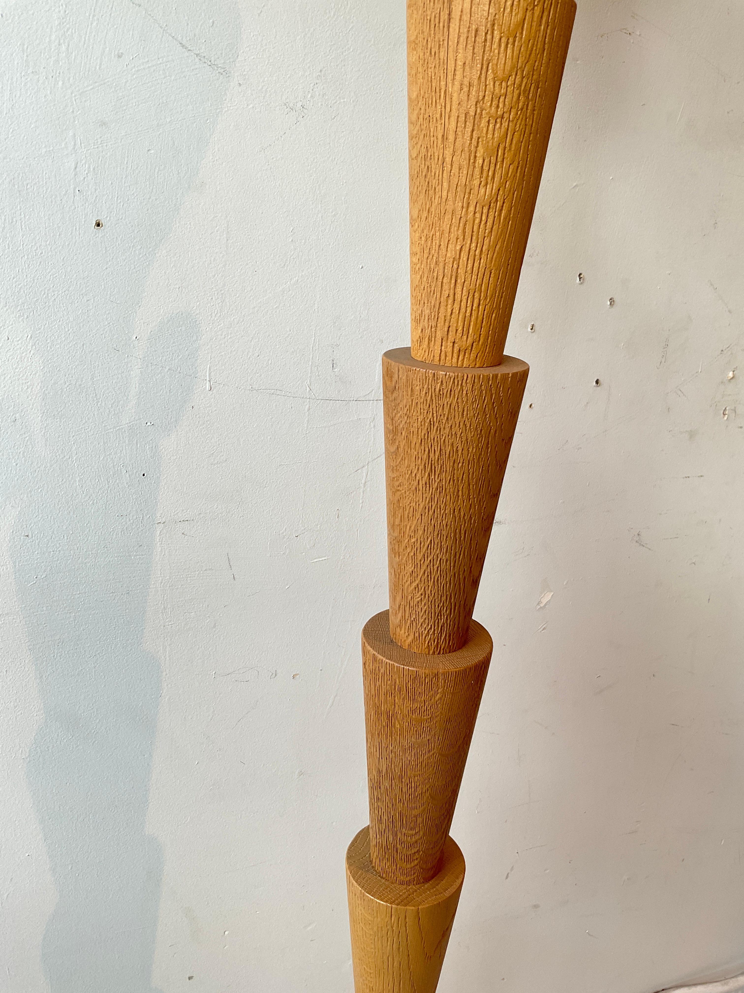 Pair Of Tall Deco Style Wood Floor Lamps For Sale 3