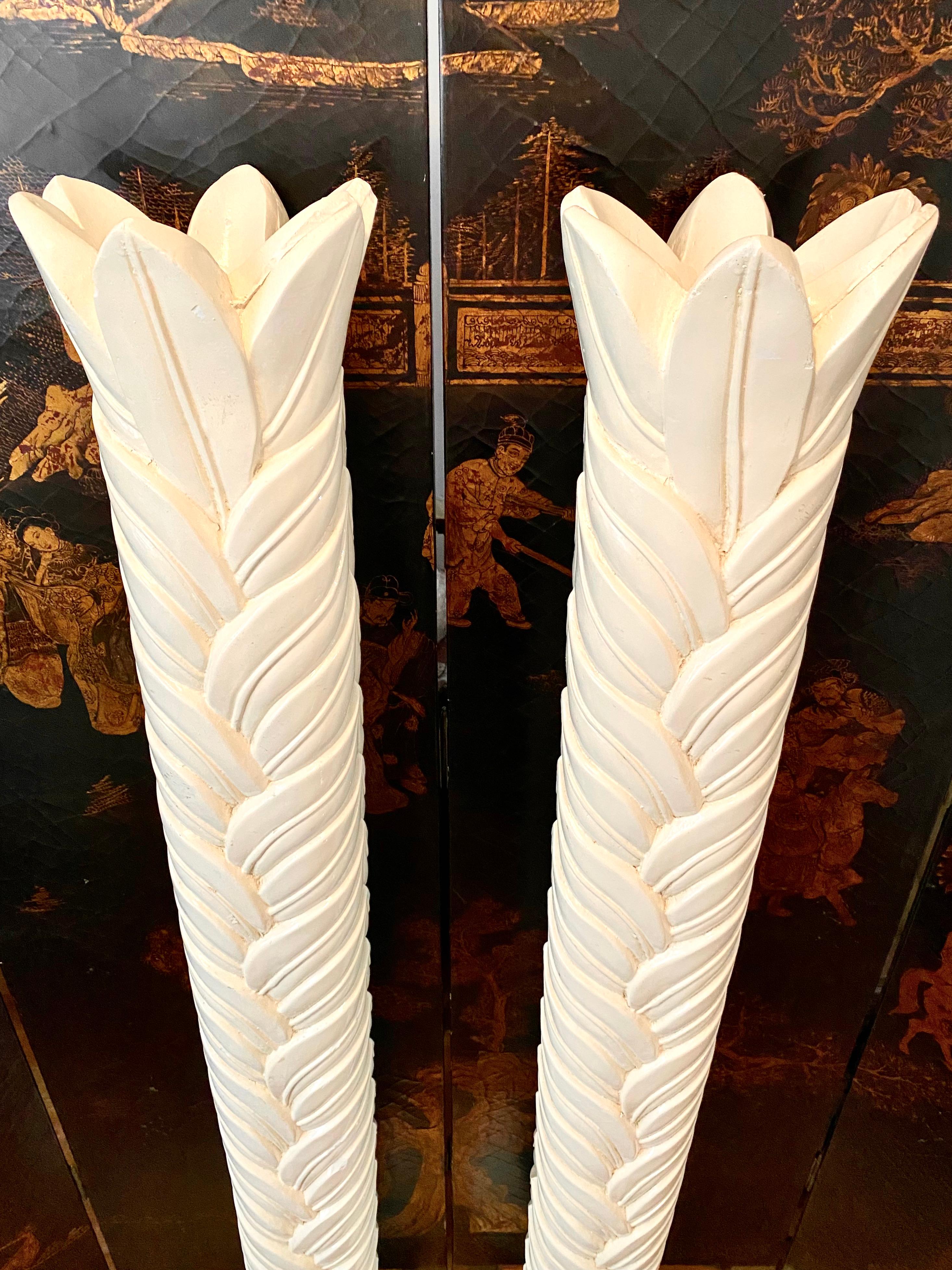 Pair of Tall Decorative Palm Columns 4