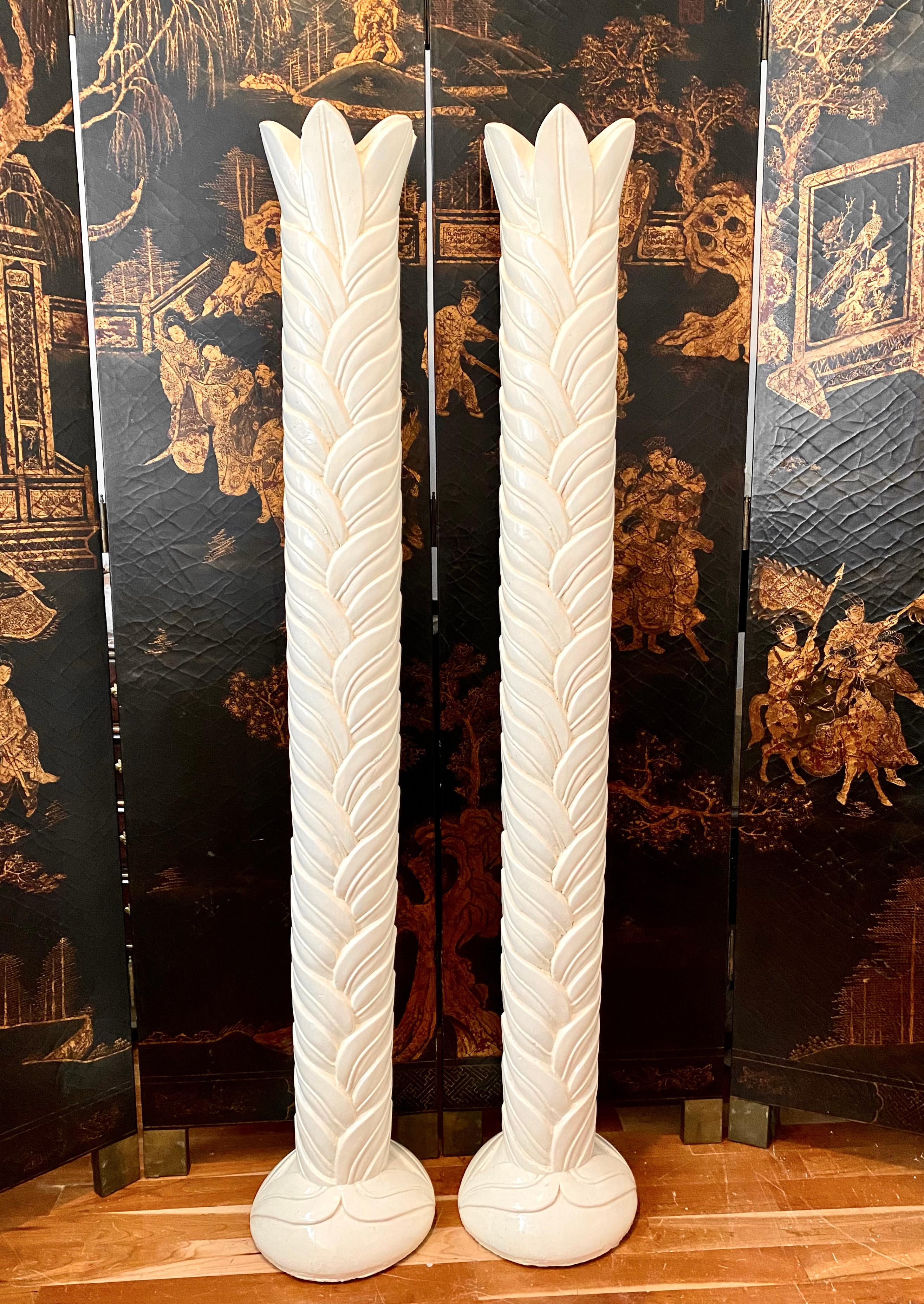 Pair of Tall Decorative Palm Columns 6