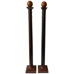 Pair of Tall Decorative Wood Columns