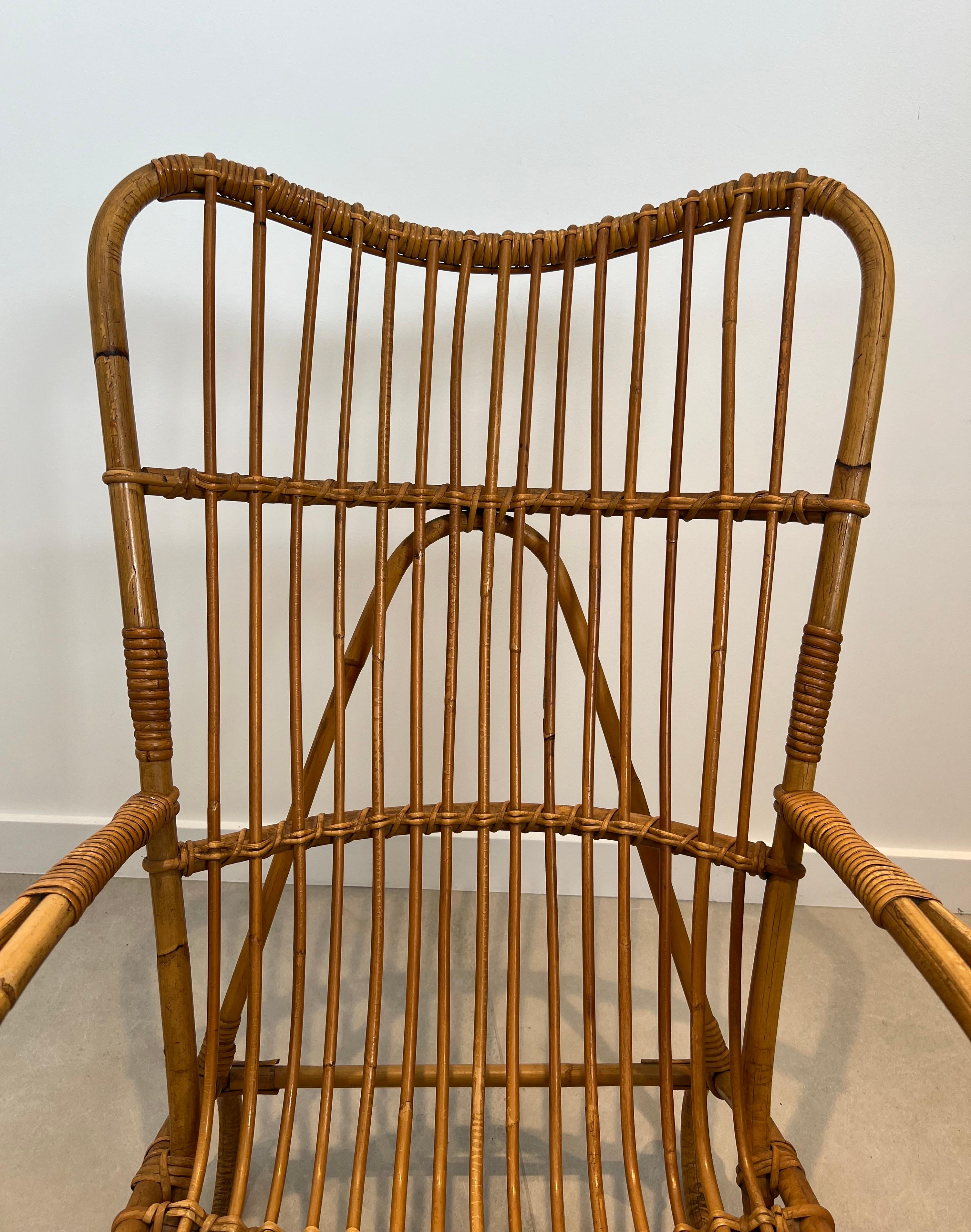 Paire de fauteuils hauts en rotin Design/One en vente 3