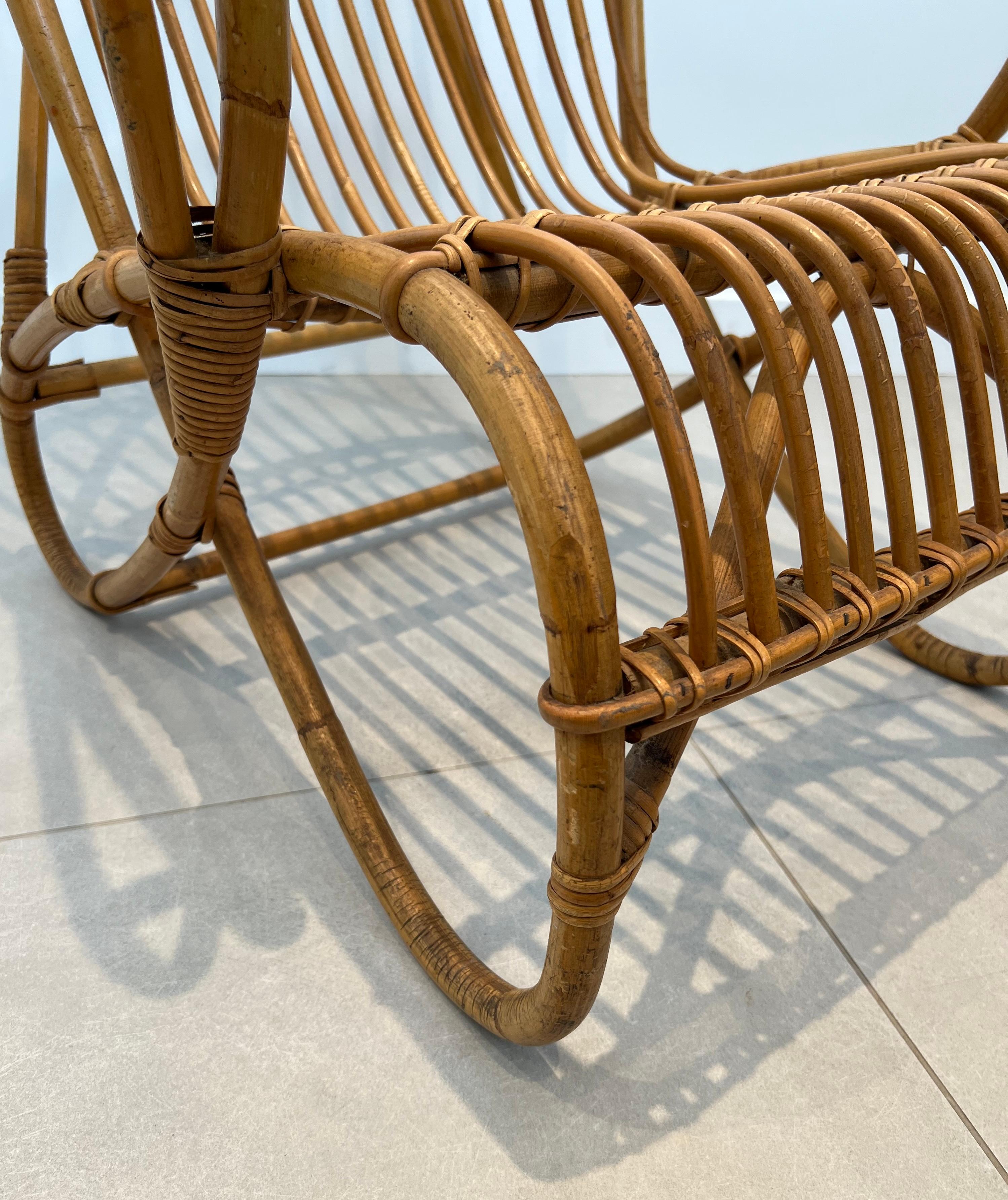 Paire de fauteuils hauts en rotin Design/One en vente 8