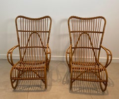Pair of Tall Design Rattan Armchairs