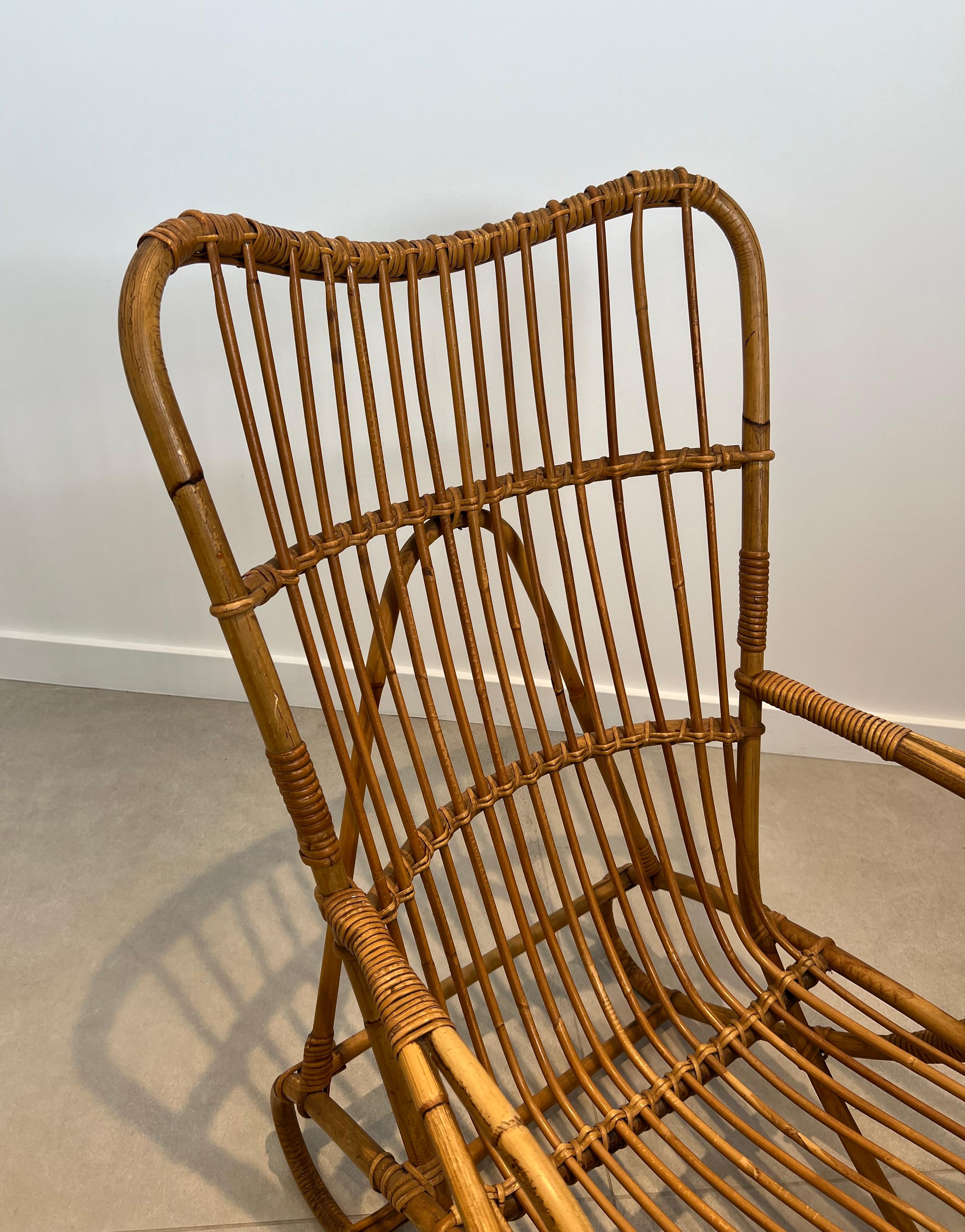 Paire de fauteuils hauts en rotin Design/One en vente 1