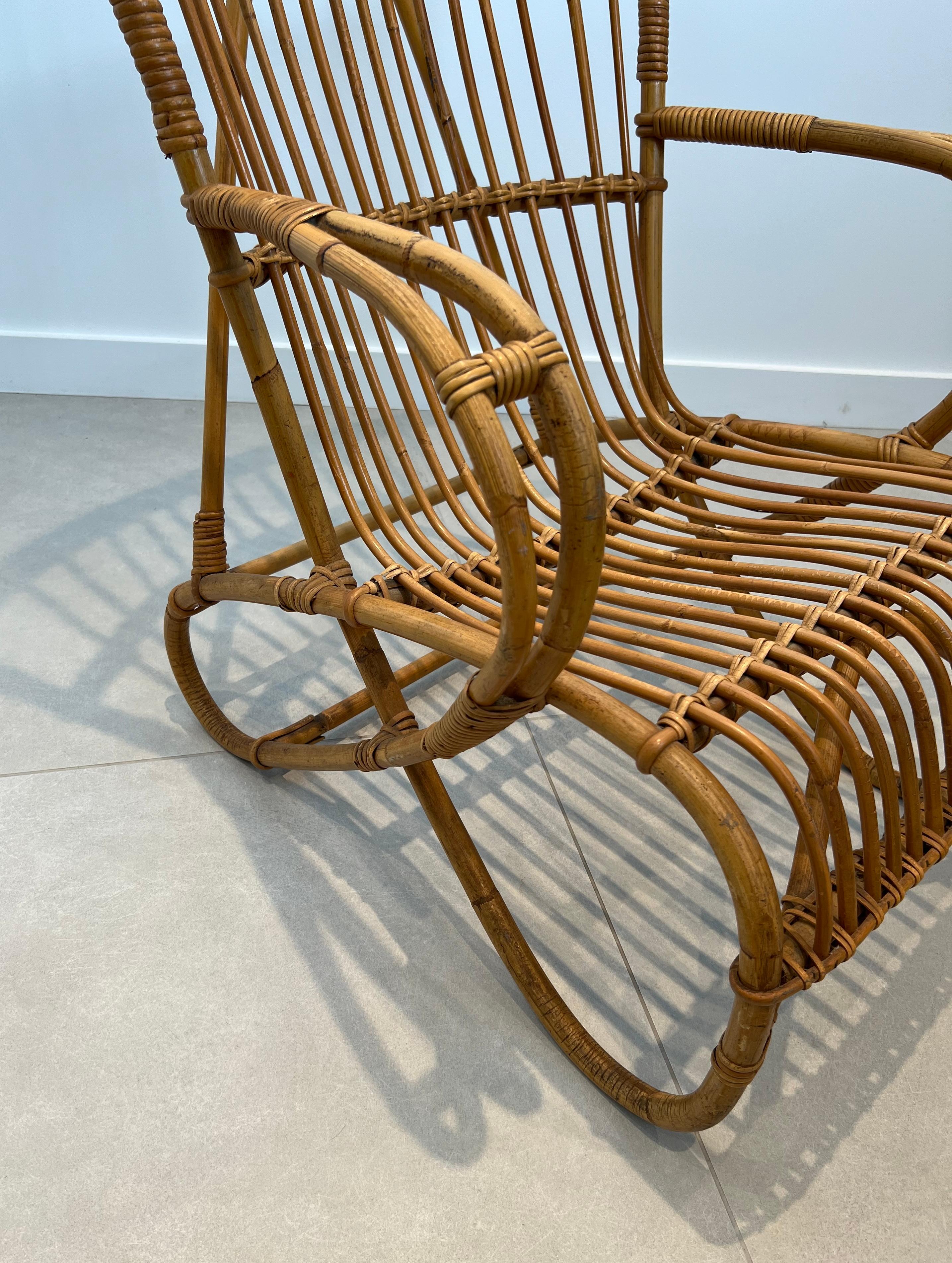 Paire de fauteuils hauts en rotin Design/One en vente 2