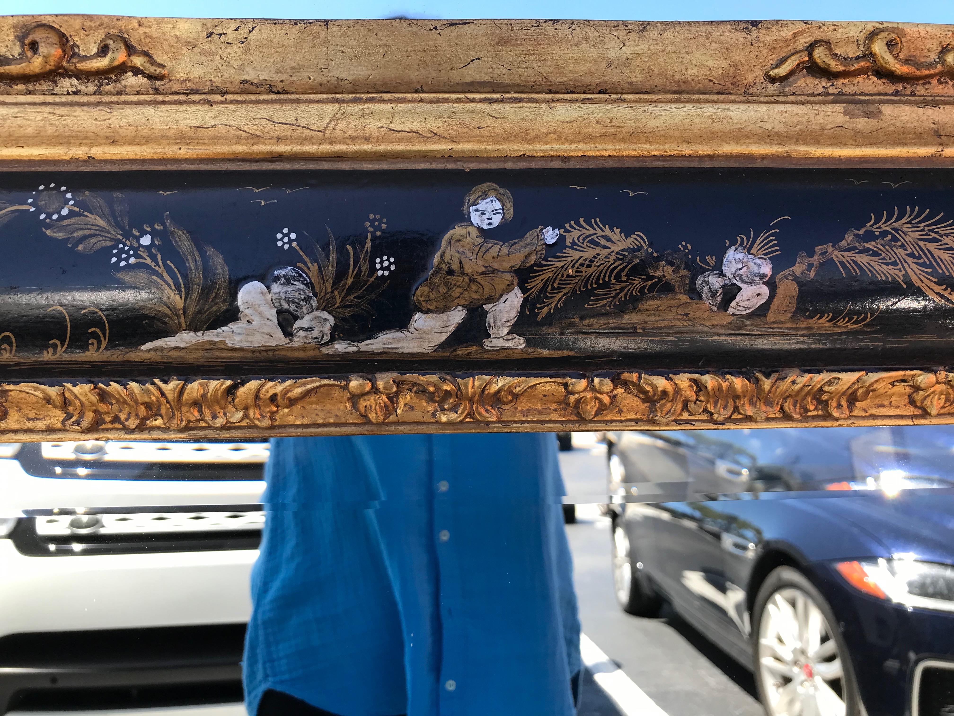 Pair of Tall Designer Chinoiserie Mirrors In Good Condition For Sale In West Palm Beach, FL