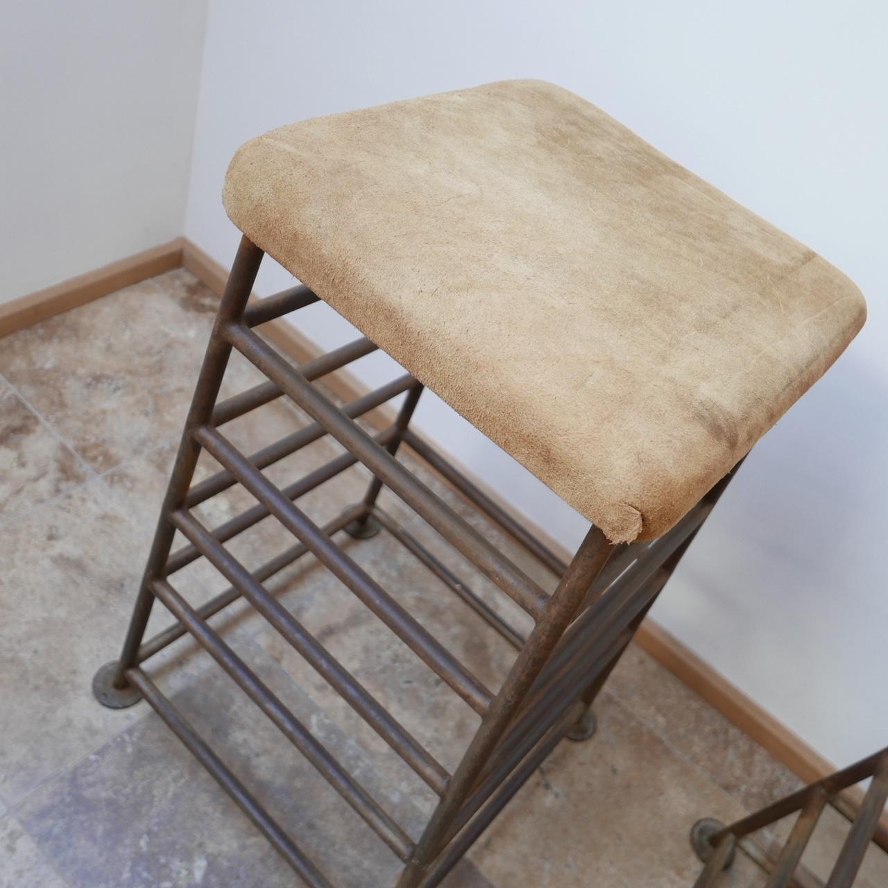 20th Century Pair of Tall English Gym Bench Stools