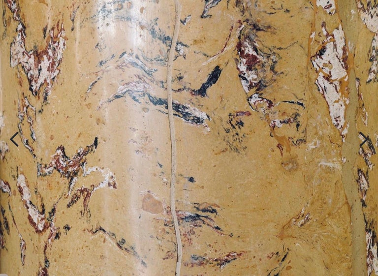 Pair of Tall Faux Sienna Marble Tuscan Style Columns In Good Condition For Sale In Nashville, TN