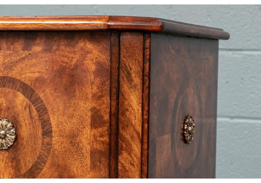 Pair of Tall Figured Mahogany Planters on Stands 1