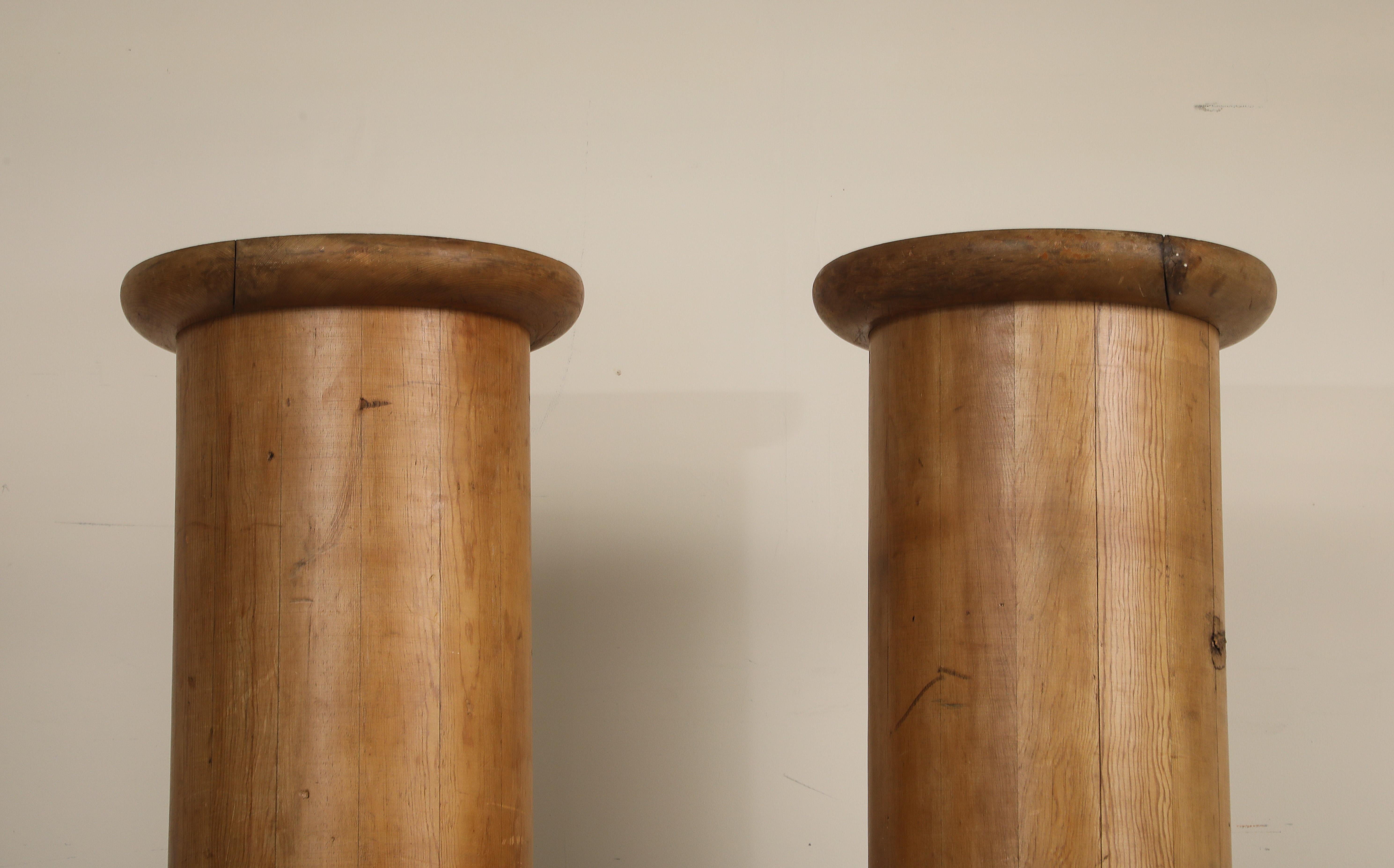 Pair of Tall Fluted Decorative Wood Columns, c. 1930 in vendita 4