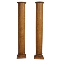 Pair of Tall Fluted Decorative Wood Columns, c. 1930