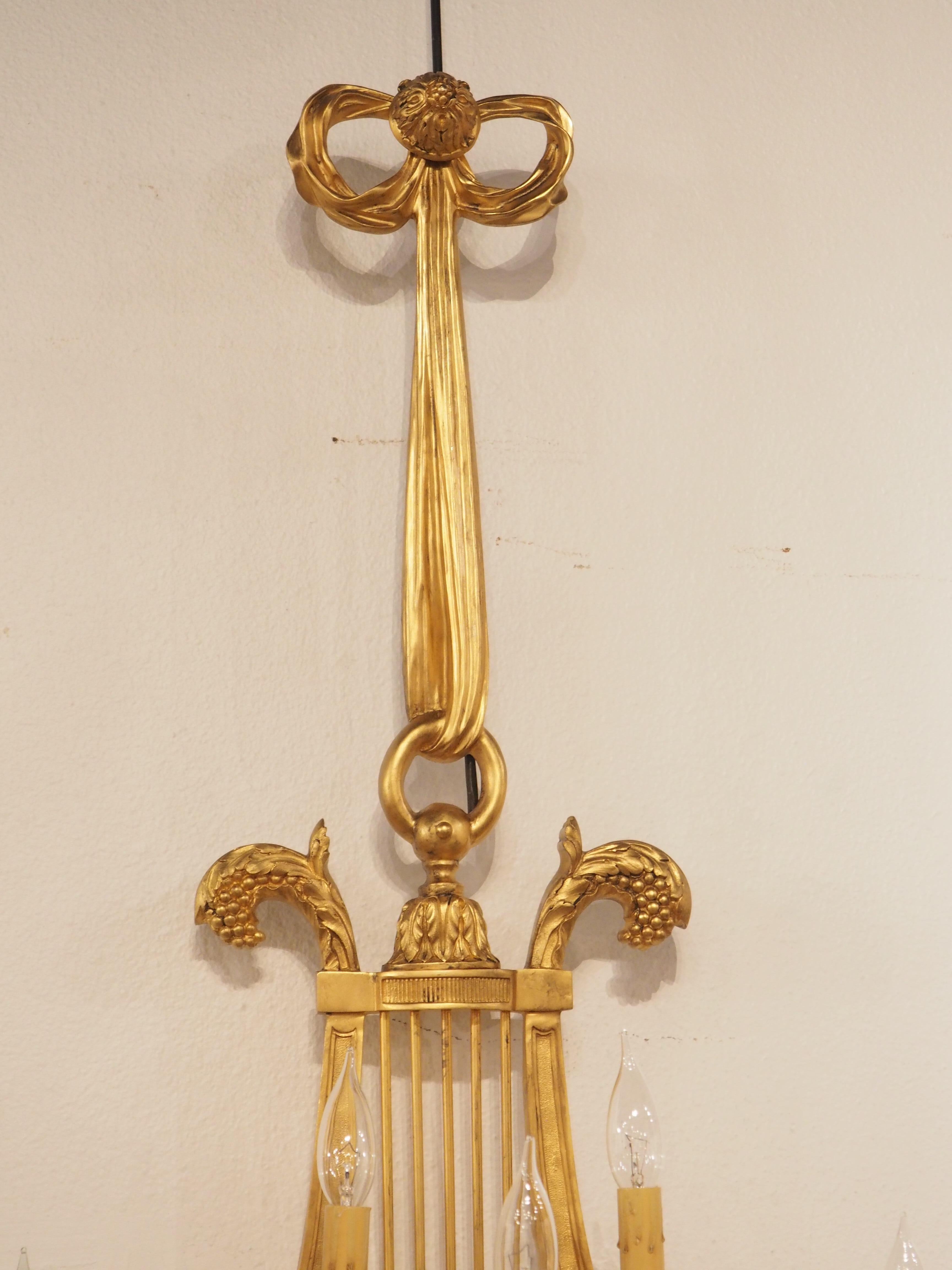Pair of Tall French Louis XVI Style Gilt Bronze Sconces, C. 1880 For Sale 14