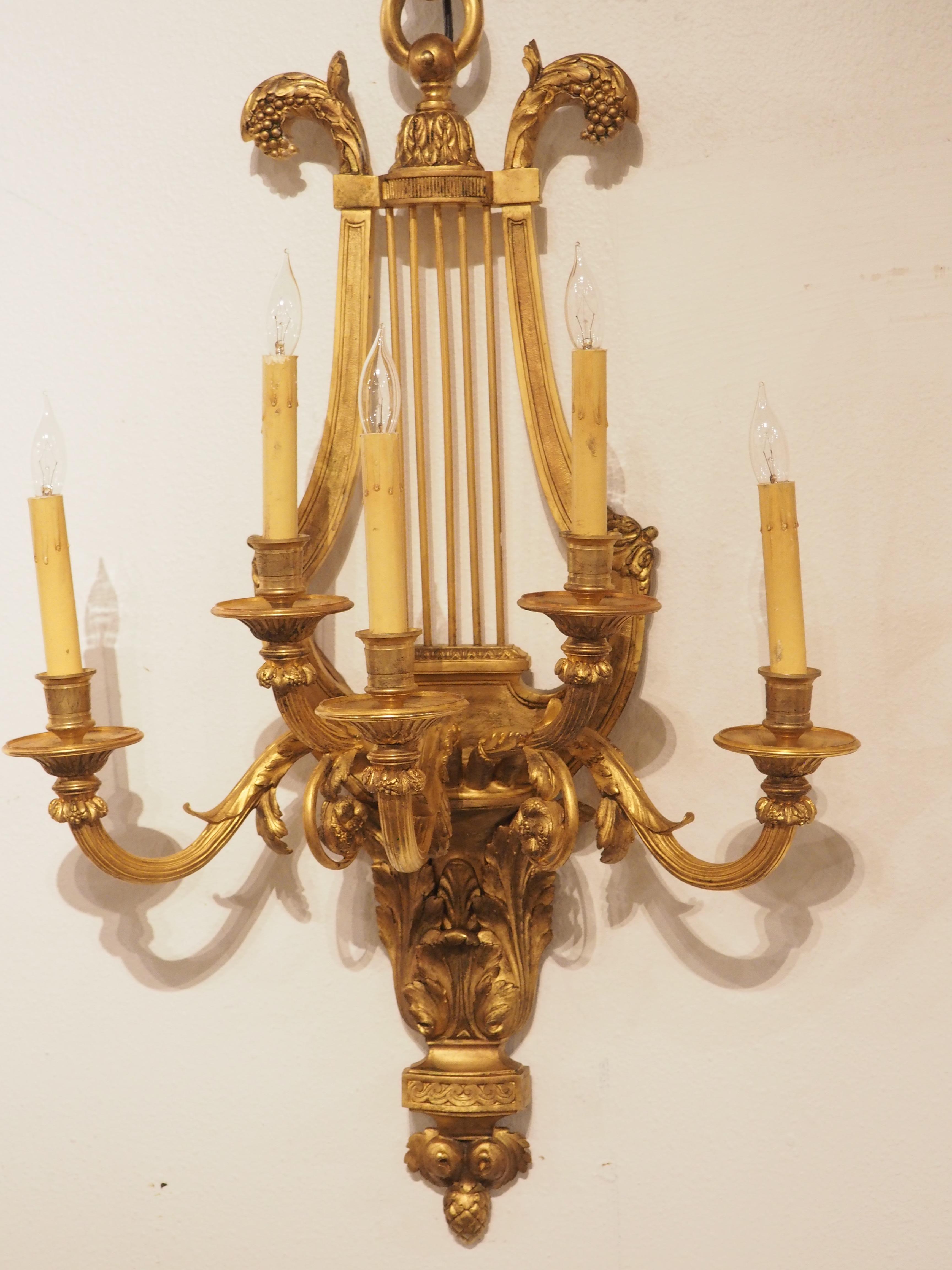 Pair of Tall French Louis XVI Style Gilt Bronze Sconces, C. 1880 For Sale 16