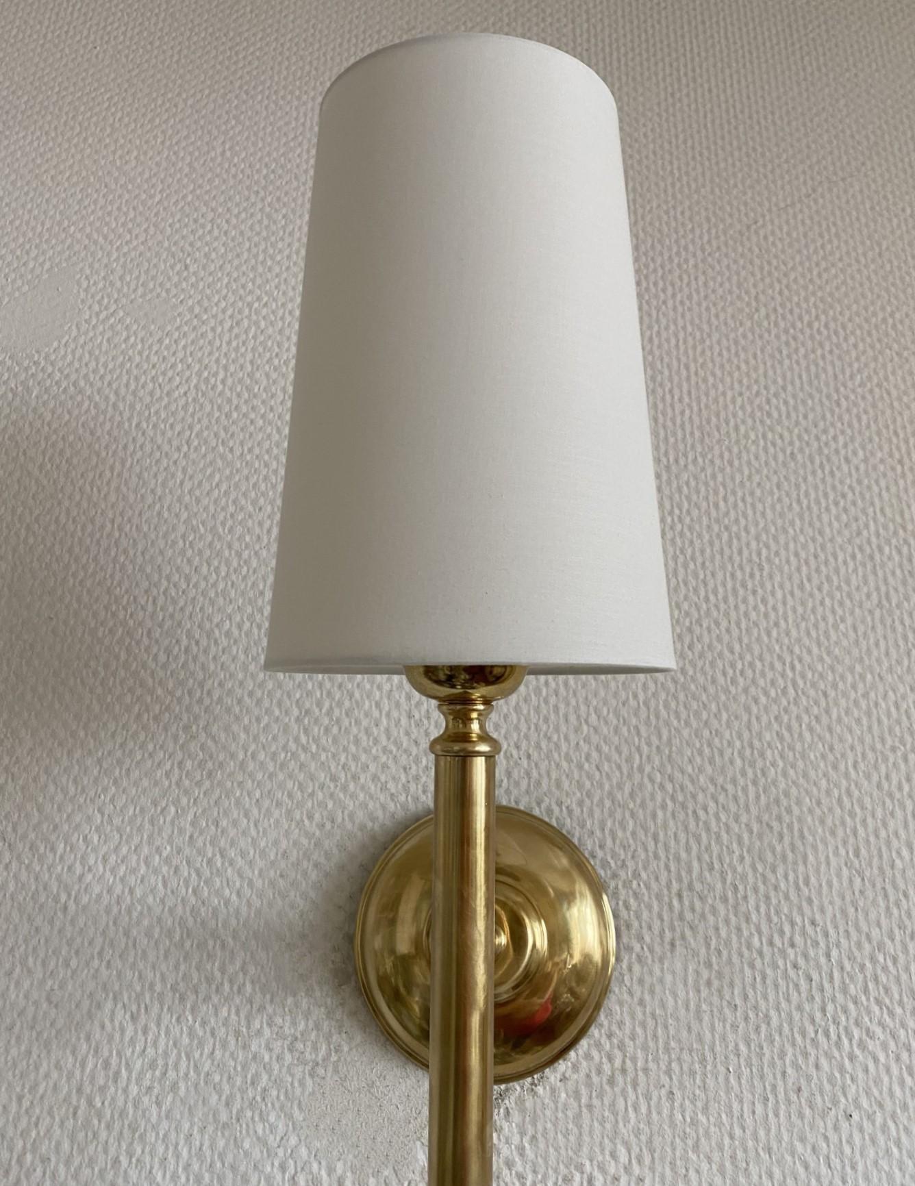 Pair of Maison Jansen Brass Wall Sconces Lights, France, 1950s For Sale 1