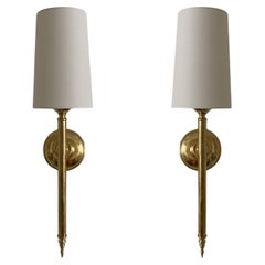 Pareja de apliques de latón Maison Jansen, Francia, años 50
