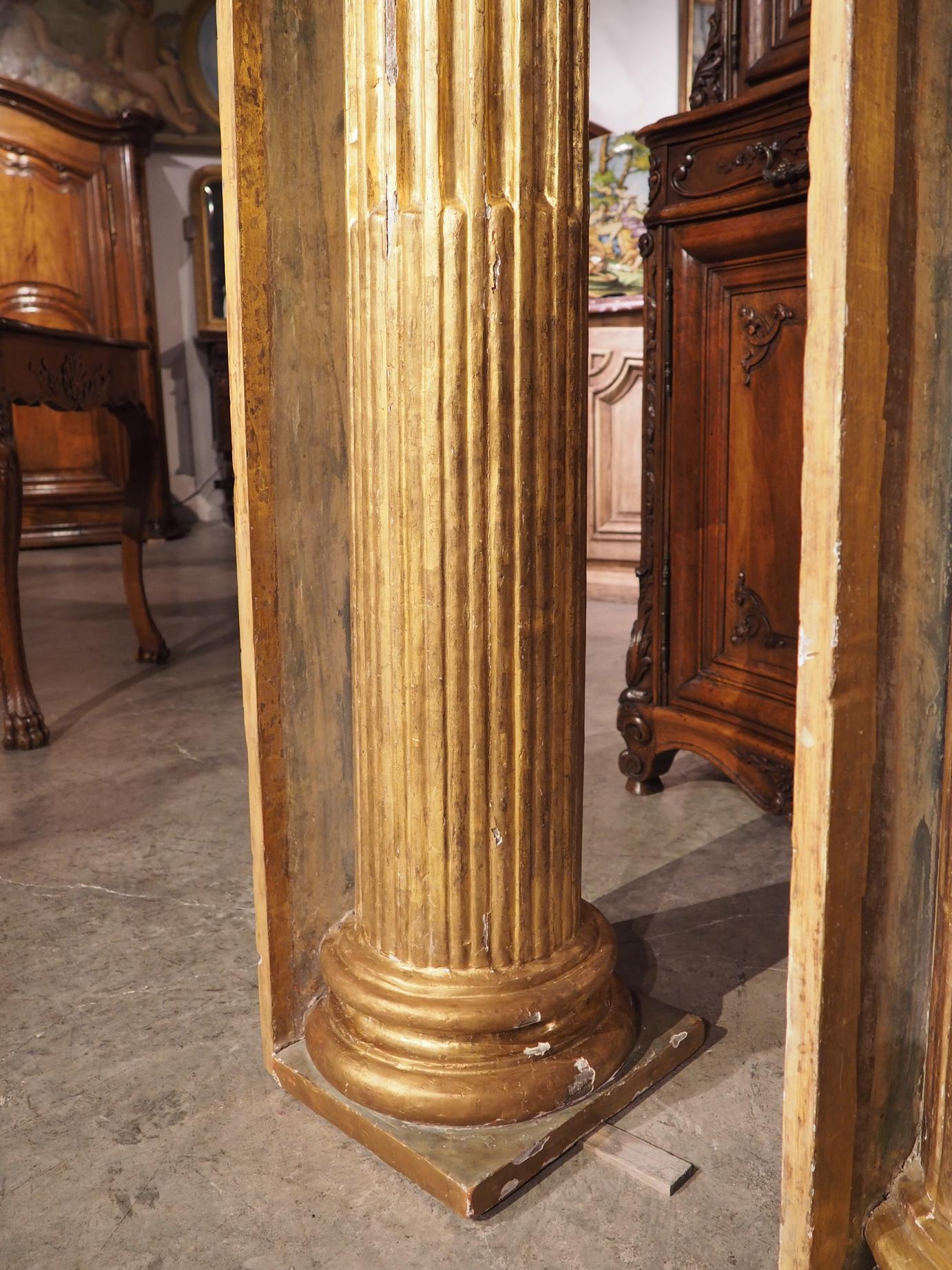 Pair of Tall French Neoclassical Giltwood Columns, Circa 1810 6