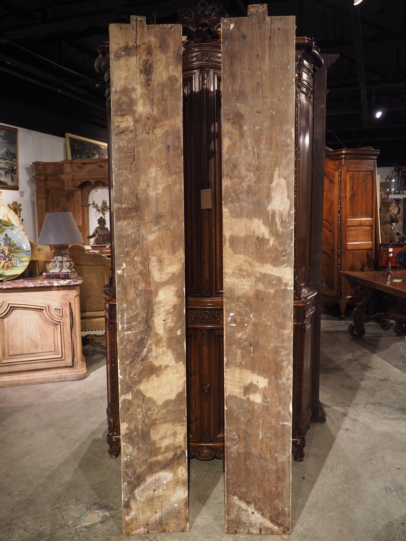 Pair of Tall French Neoclassical Giltwood Columns, Circa 1810 10
