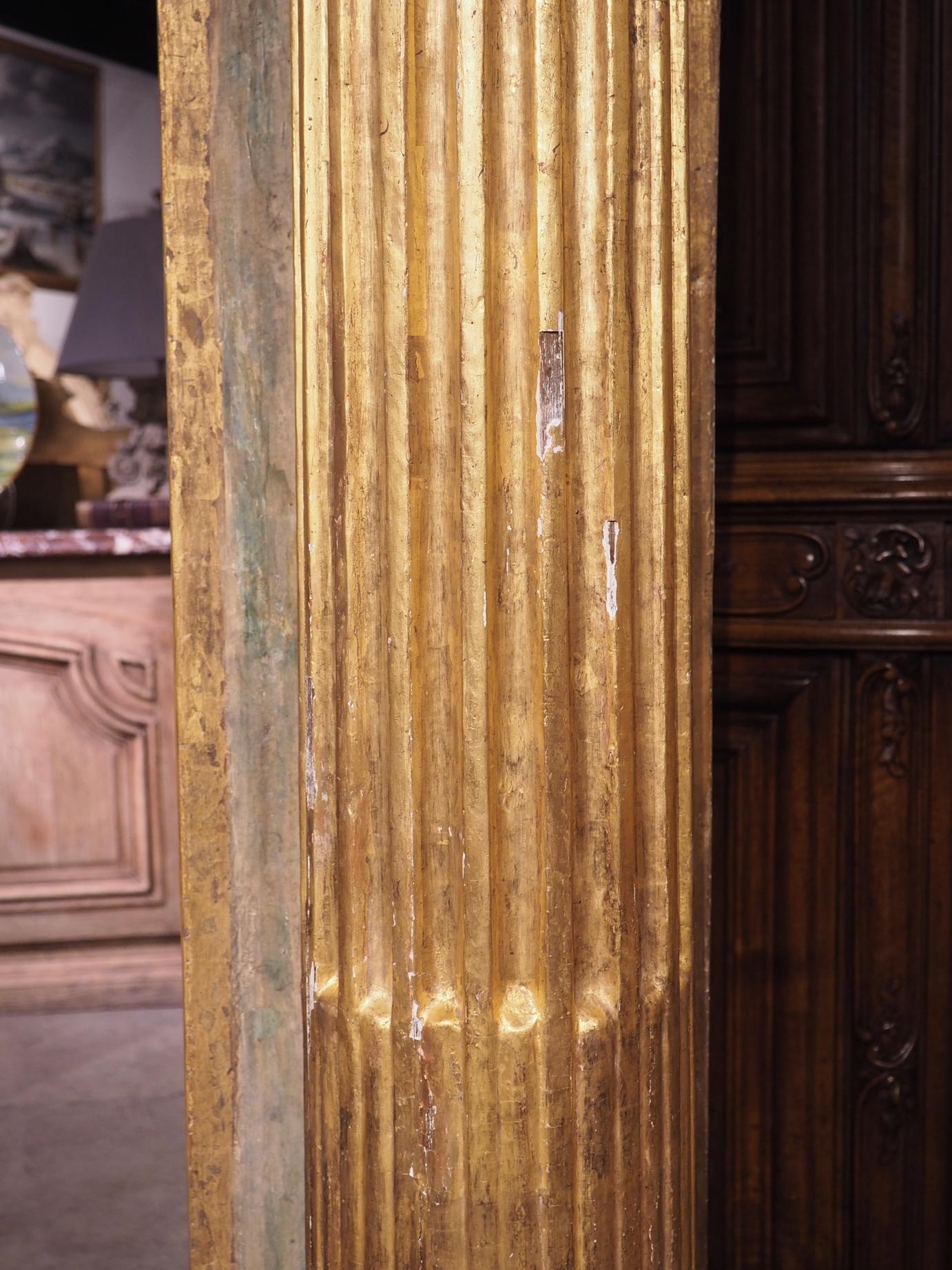 Pair of Tall French Neoclassical Giltwood Columns, Circa 1810 1