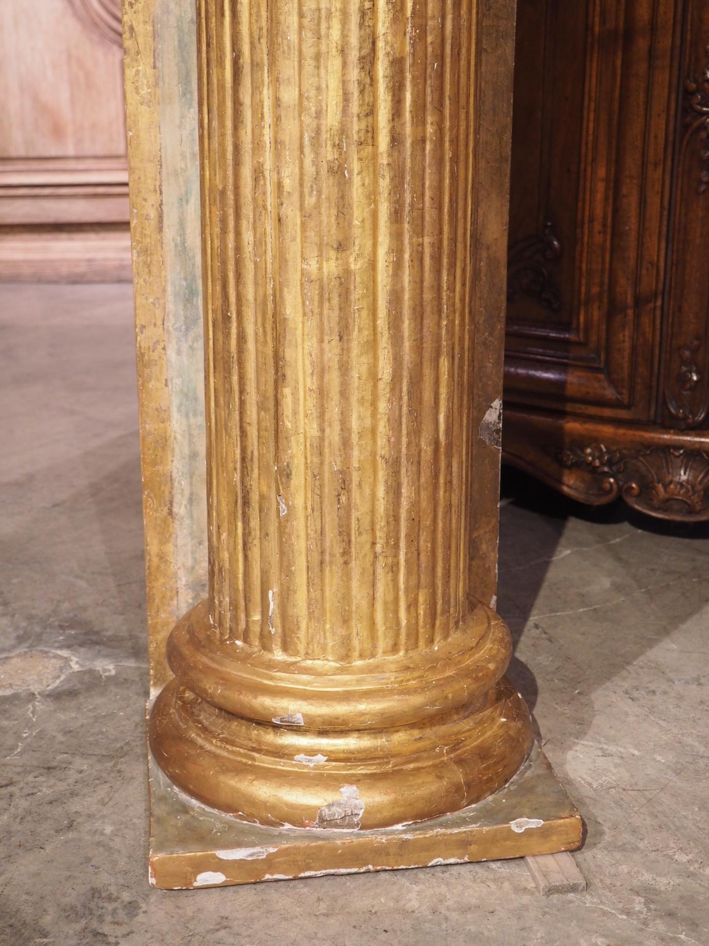 Pair of Tall French Neoclassical Giltwood Columns, Circa 1810 2