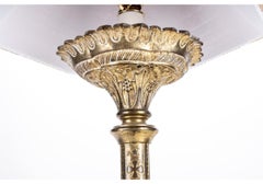 Pair Of Tall Gilt Bronze Altar Candlestick Lamps as Lamps