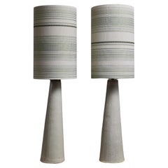 Pair of Tall Glazed Ceramic Table Lamps