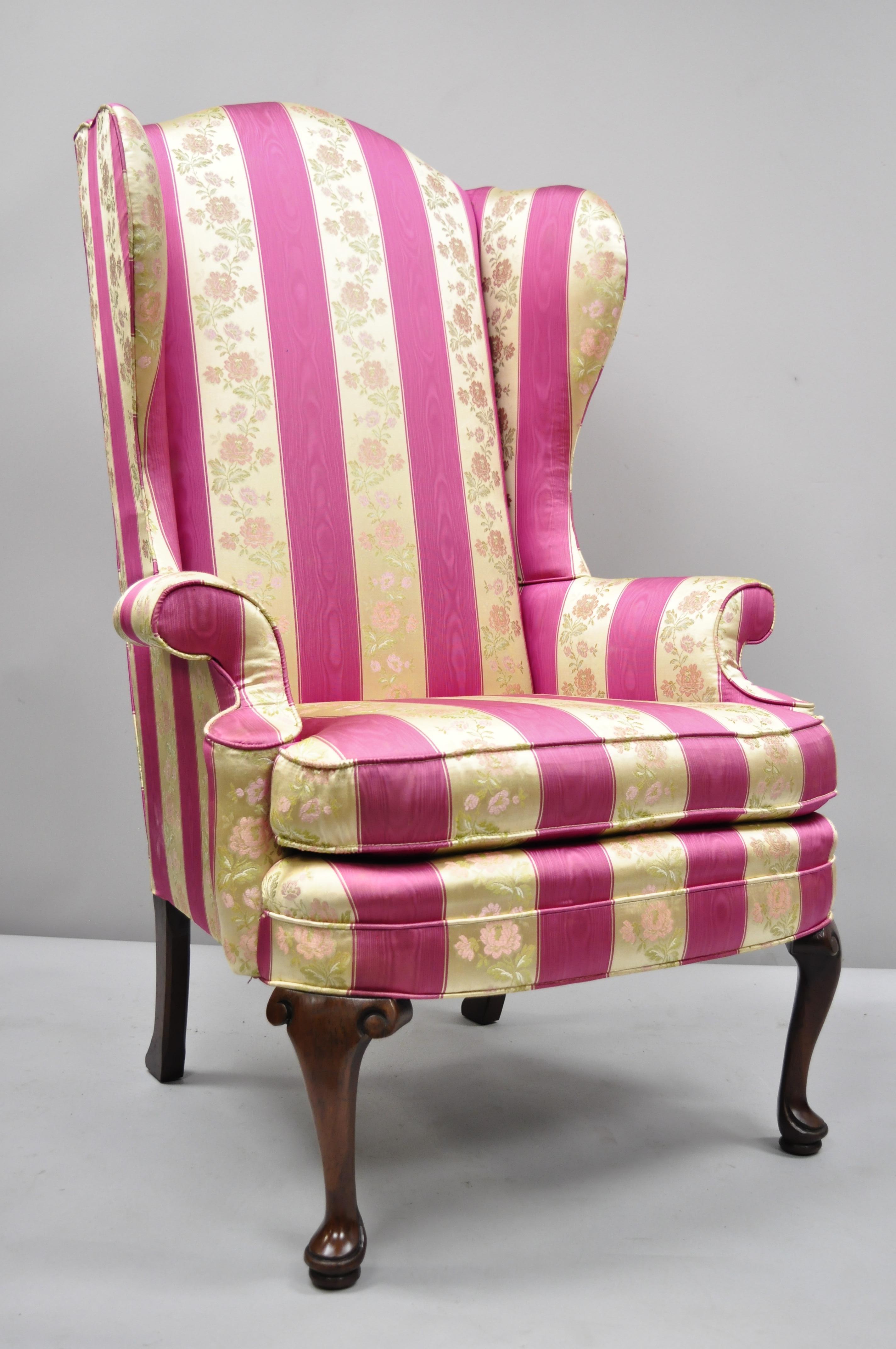 pink queen anne chair