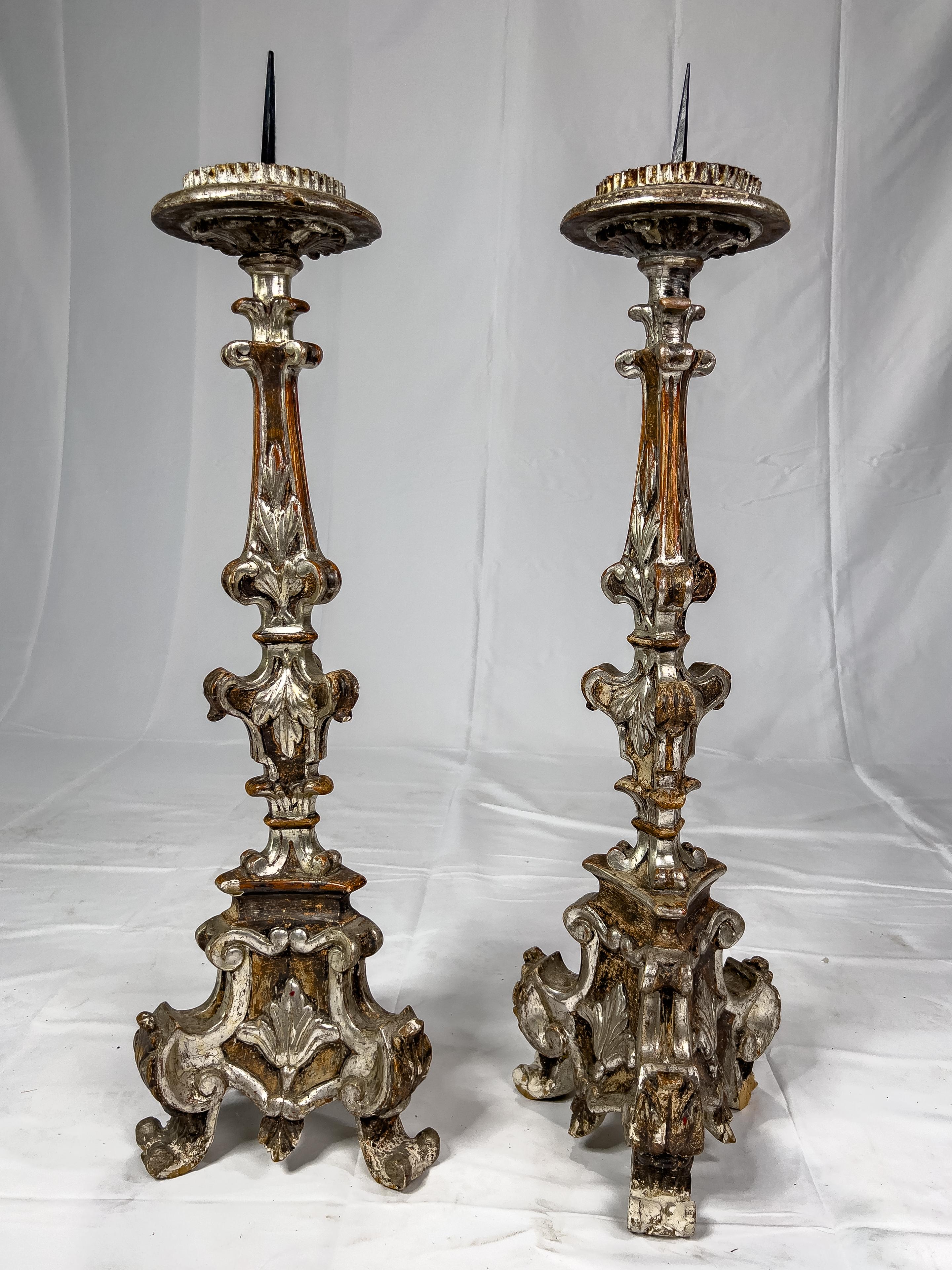 Pair of Tall Italian 19th c. Candlesticks 6