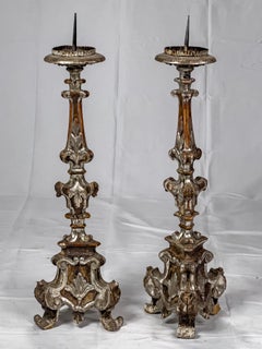 Pair of Tall Italian 19th c. Candlesticks