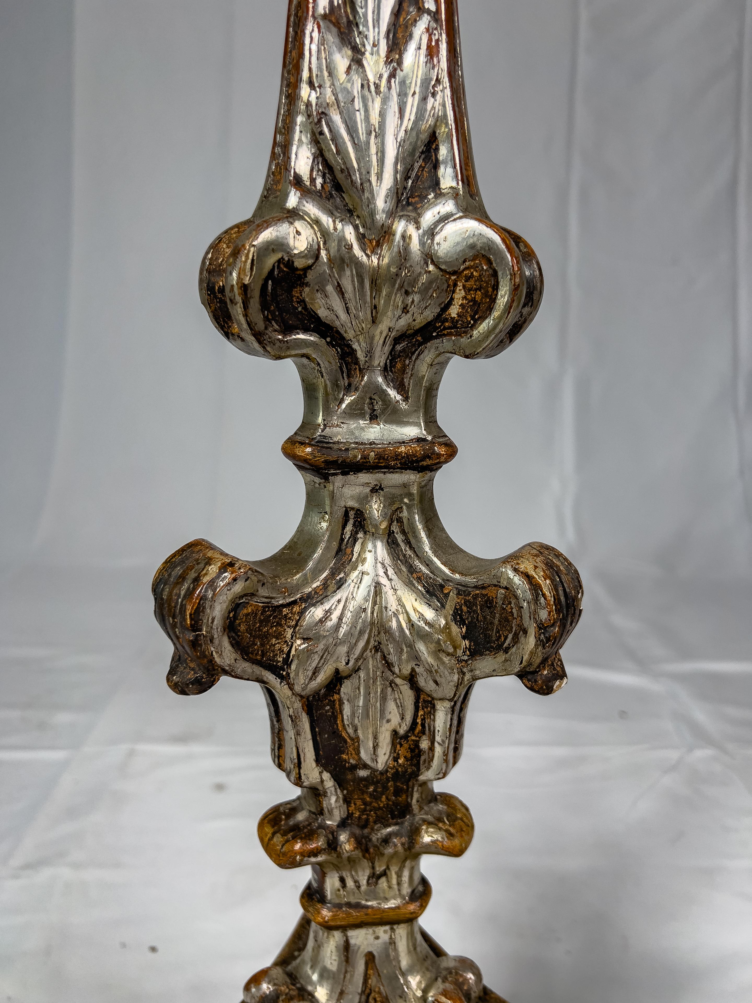 Pair of Tall Italian 19th c. Candlesticks In Good Condition In Houston, TX