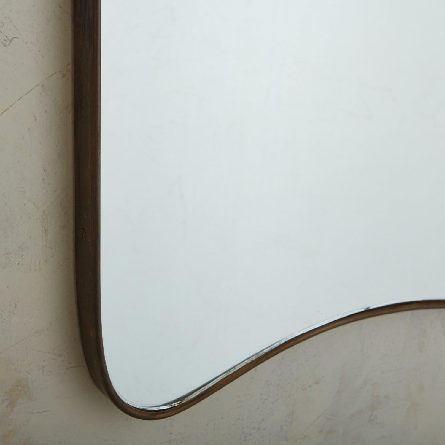 Pair of Tall Italian Brass Frame Mirrors, 20th Century  5