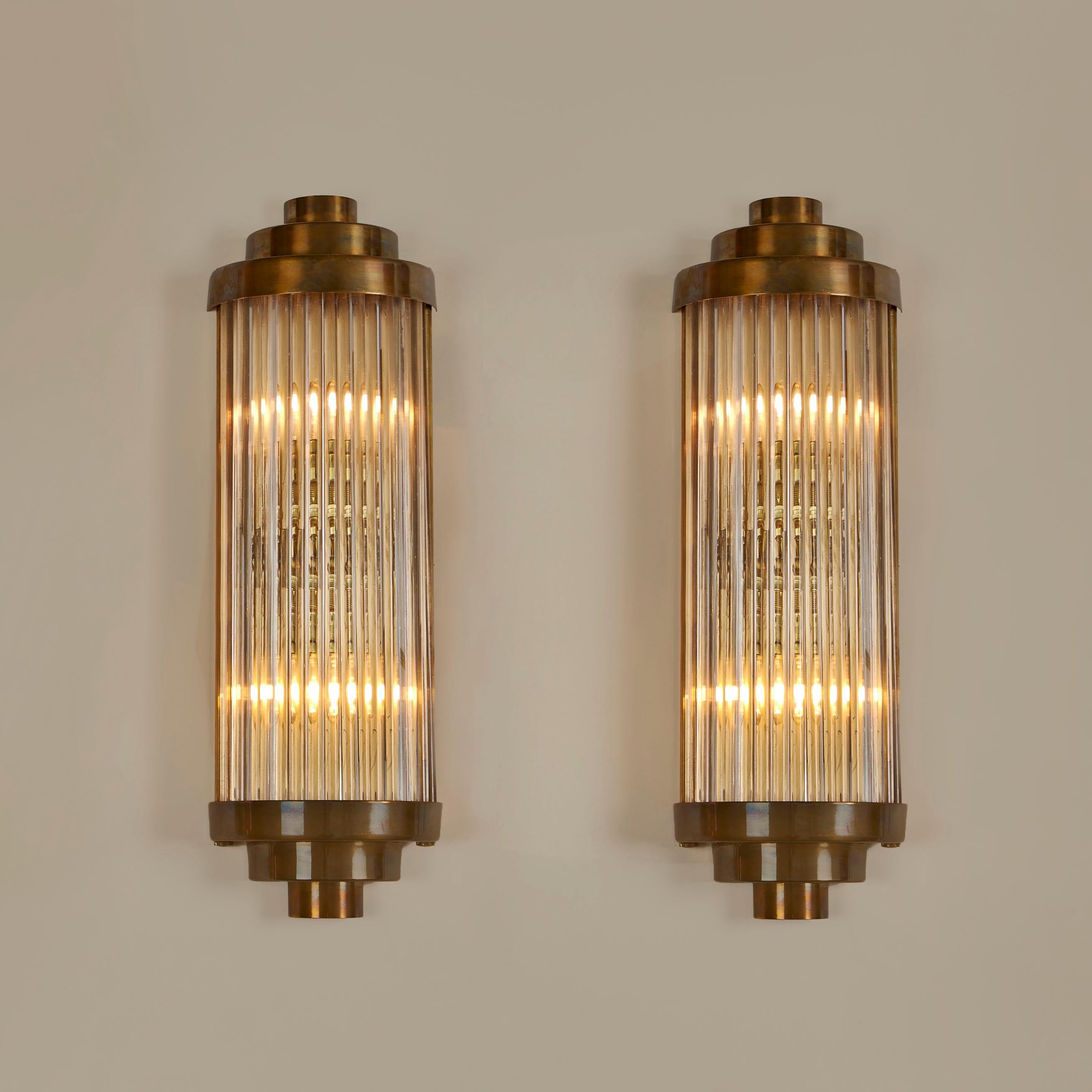 Pair of Tall Italian Ravello Wall Lights with 3 Tier Detail For Sale 3