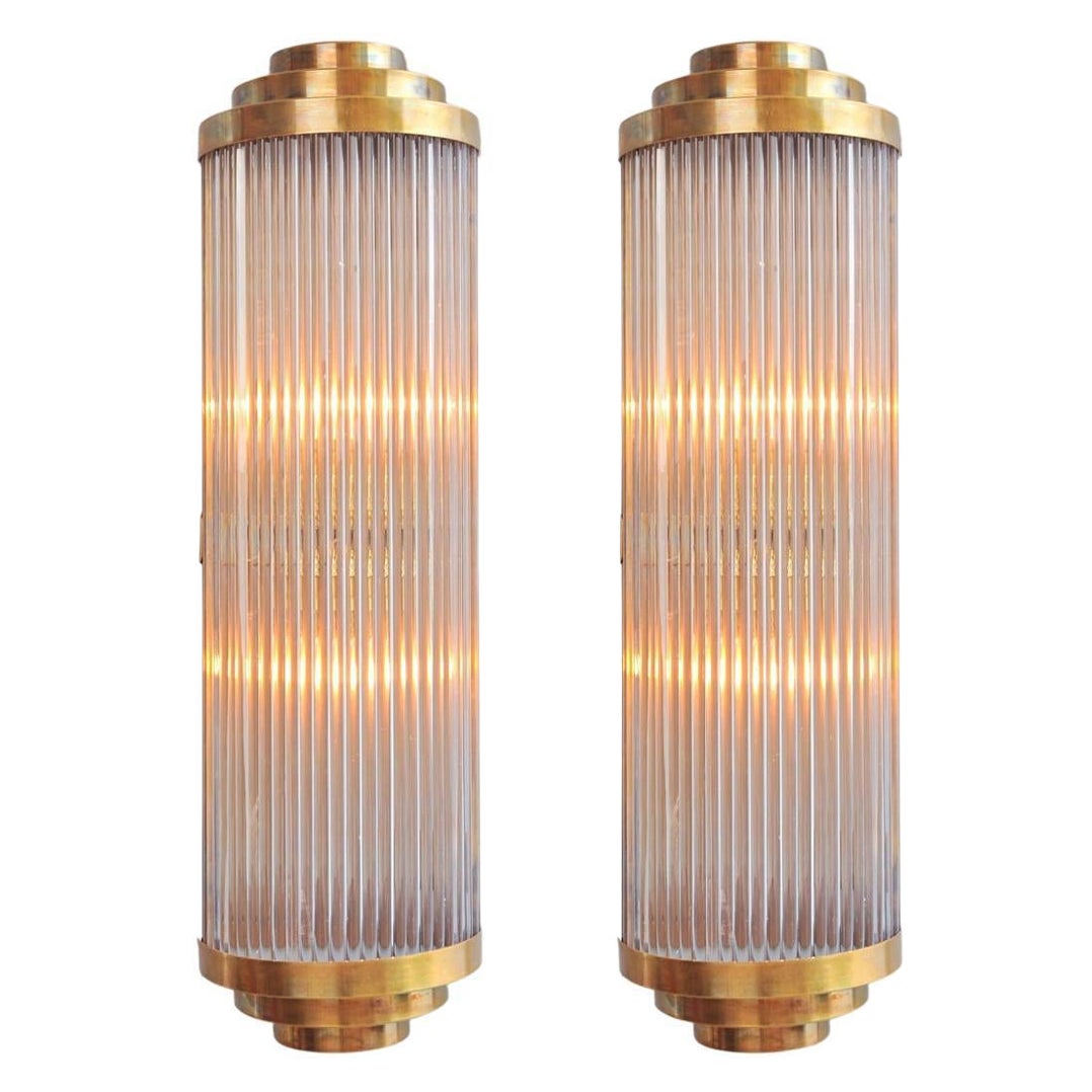 Pareja de apliques altos italianos Ravello con detalle de 3 niveles